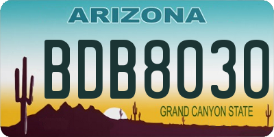 AZ license plate BDB8030