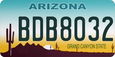 AZ license plate BDB8032