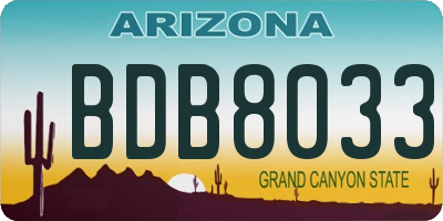 AZ license plate BDB8033