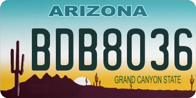 AZ license plate BDB8036