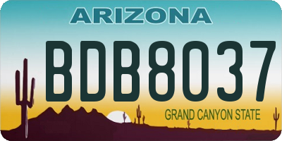 AZ license plate BDB8037