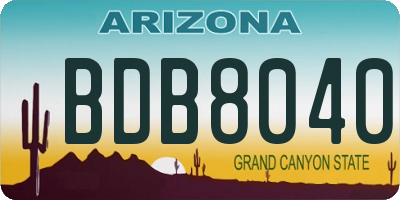 AZ license plate BDB8040