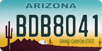 AZ license plate BDB8041