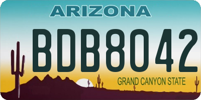 AZ license plate BDB8042