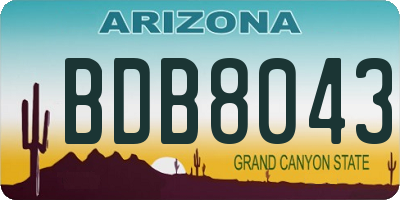 AZ license plate BDB8043