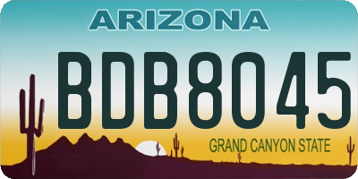 AZ license plate BDB8045