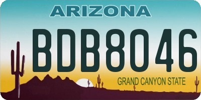 AZ license plate BDB8046