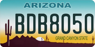 AZ license plate BDB8050