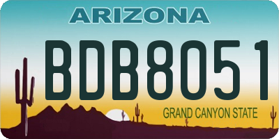 AZ license plate BDB8051