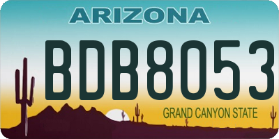 AZ license plate BDB8053