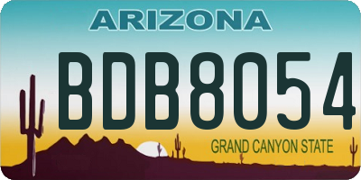 AZ license plate BDB8054