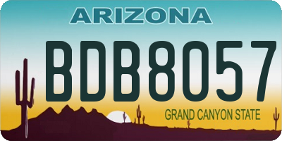 AZ license plate BDB8057