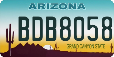 AZ license plate BDB8058