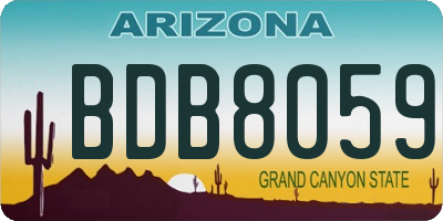 AZ license plate BDB8059