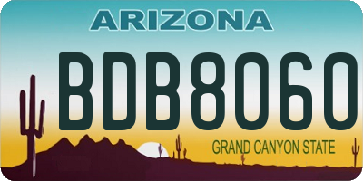 AZ license plate BDB8060