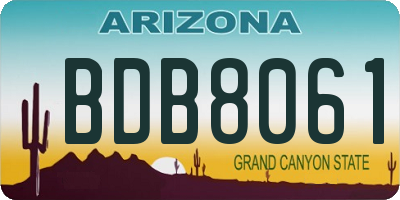 AZ license plate BDB8061