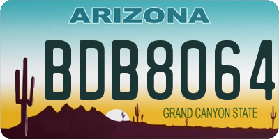 AZ license plate BDB8064