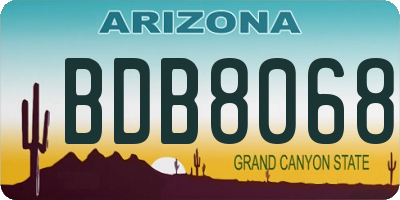 AZ license plate BDB8068