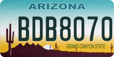 AZ license plate BDB8070