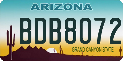 AZ license plate BDB8072