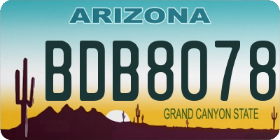 AZ license plate BDB8078