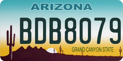 AZ license plate BDB8079