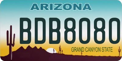 AZ license plate BDB8080