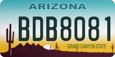 AZ license plate BDB8081