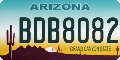 AZ license plate BDB8082