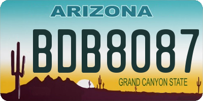 AZ license plate BDB8087