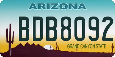 AZ license plate BDB8092