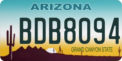 AZ license plate BDB8094