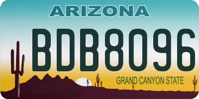 AZ license plate BDB8096