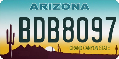 AZ license plate BDB8097