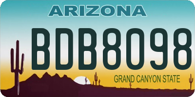 AZ license plate BDB8098