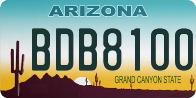 AZ license plate BDB8100