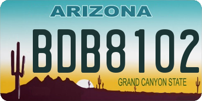 AZ license plate BDB8102