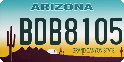 AZ license plate BDB8105