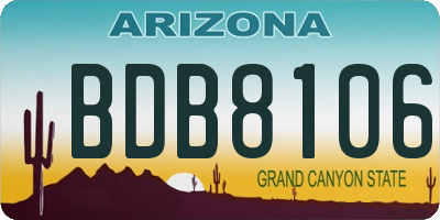 AZ license plate BDB8106