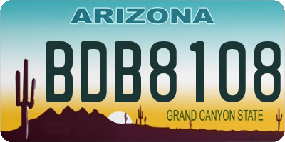 AZ license plate BDB8108