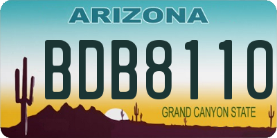 AZ license plate BDB8110