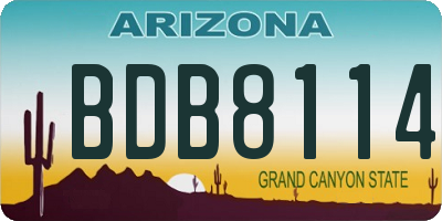 AZ license plate BDB8114