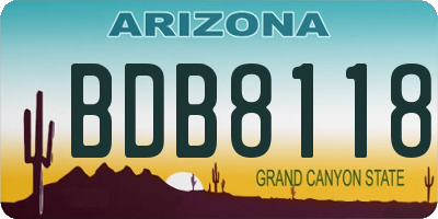 AZ license plate BDB8118