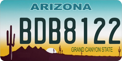 AZ license plate BDB8122