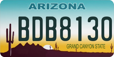 AZ license plate BDB8130