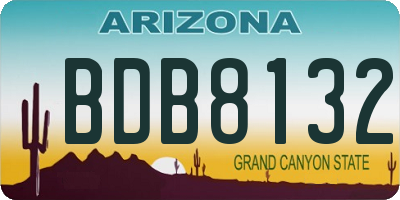 AZ license plate BDB8132