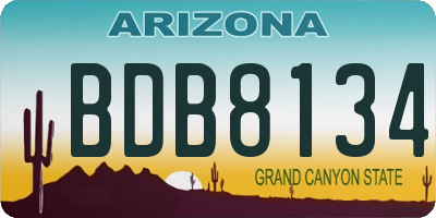 AZ license plate BDB8134