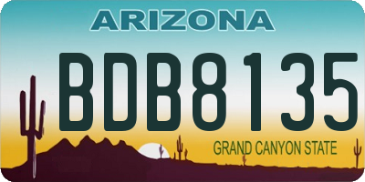 AZ license plate BDB8135