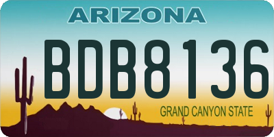 AZ license plate BDB8136