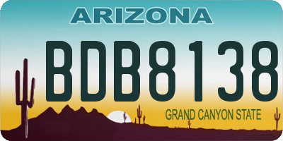 AZ license plate BDB8138